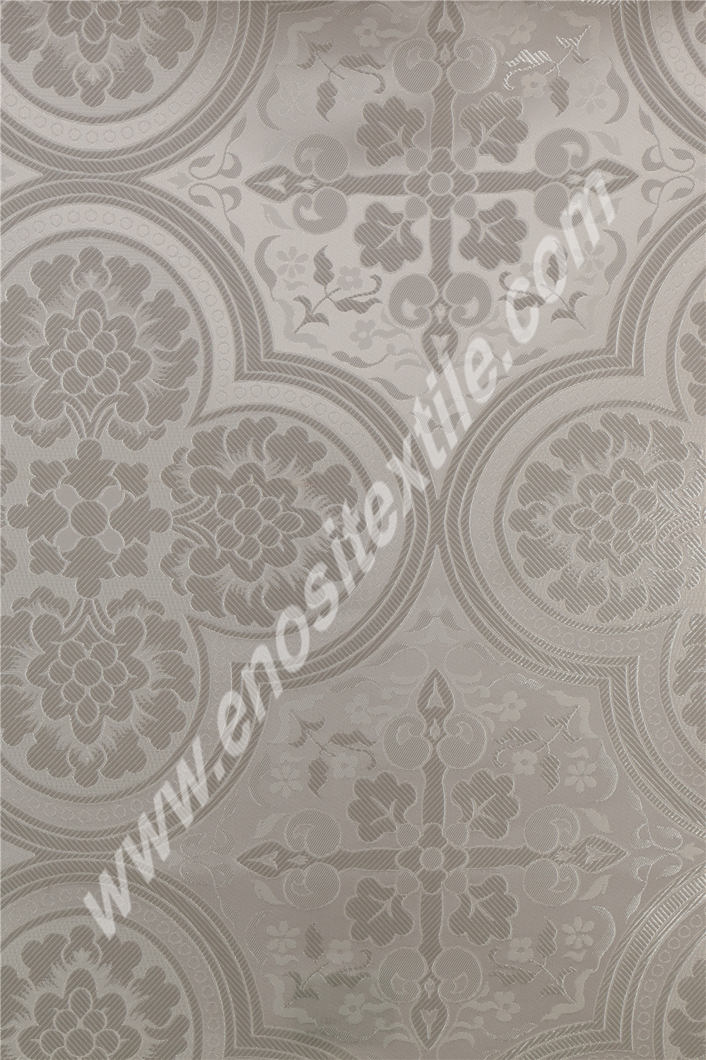 KL-012 White-Silver Brocade Fabrics